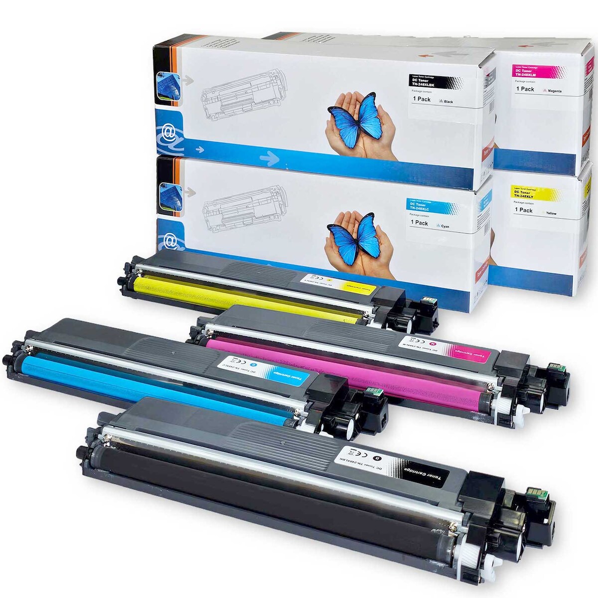 4 Toner Set für Brother MFC-L 3740 CDWE Eco D&C-Tonerkassetten alle Farben TN-248XL kompatibel MFC-L3740CDWE