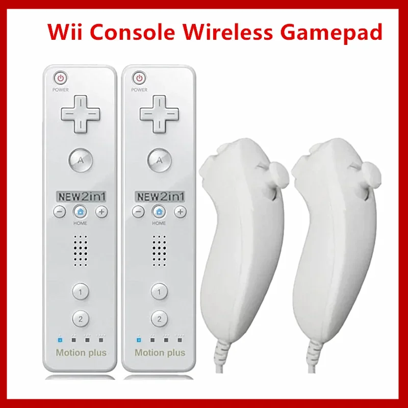 1 paire de télécommande sans fil avec contrôleur Nunchuck pour manette de jeu Wii avec Motion Plus pour le contrôle des jeux Wii