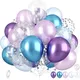 Ensemble de Ballons Princesse Frozen en Latex Décoration de ixd'Anniversaire Confettis Violet