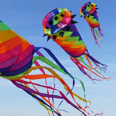 3.5M 3D Soft Rainbow Rotating Tail Kite Can Lead Hanger Kite Long Adult Large Software Kites Dynamic Rotating Tail Cometas