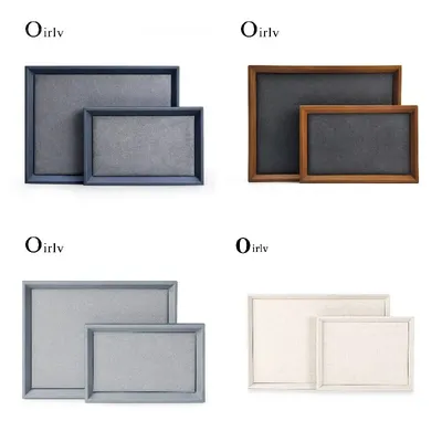 Oirlv Solid Wood/PU Leather Jewelry Display Tray Stackable Necklace Bracelet Ring Watch Drawer