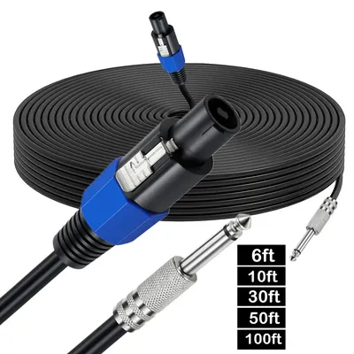 Speakon to 1/4" Mono Speaker Cable, 6.35mm TS Plug to Speakon Male Speaker Wire Audio Amplifier
