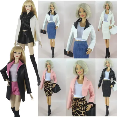 Handmade BABI CLOTHES Leather Clothing Outfit Overcoat for 11.5 inch 30cm Doll bjd clothes Many