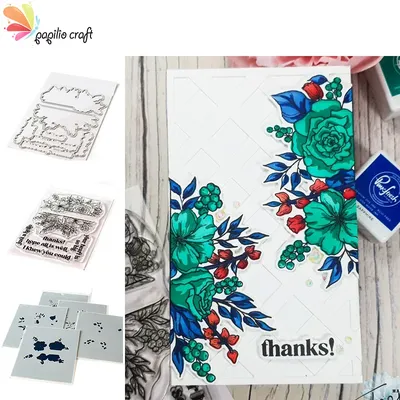 Just A Hello Floral Metal Cutting Dies And Stamps Decoration For Scrapbooking Craft New Diy Album