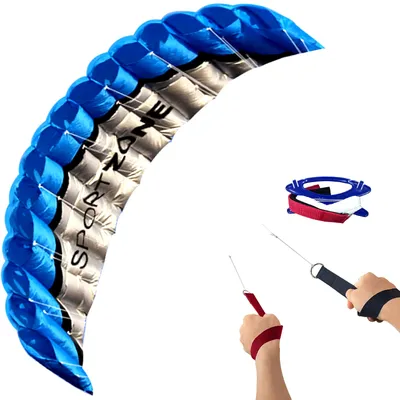 High Quality 2.5m Dual Line Parafoil Kite With Handle And Line Power Braid Sailing Kitesurf Rainbow