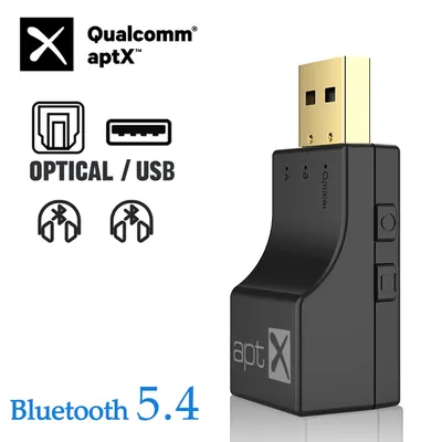 USB Optical Wireless Bluetooth 5.4 Transmitter 2 in 1 Audio Adapter Low Lantency For TV PC