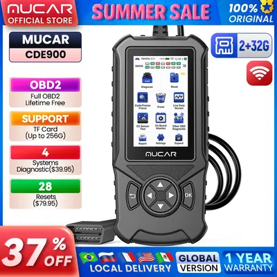 Mucar CDE900 OBD2 Diagnostic Tools 32G ROM WIFI Engine Automotive OBD 2 Code Reader Car Scanner Scan Tool PK CDL20
