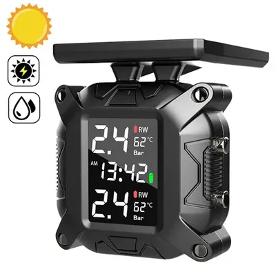 Motorcycle TPMS Solar Power Tire Pressure Monitor Real Time Tire Pressure Monitoring System