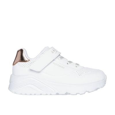 Skechers Girl's Uno Lite - Precious Shimmer Sneaker | Size 10.0 | White | Synthetic/Textile