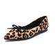MACHSWON Womens Ballet Flat Slip On Bow Knot Ballet Pumps Dolly Shoes(Leopard Brown, Size 6)