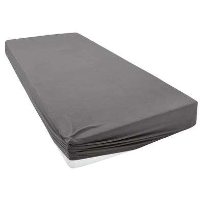 Spannbettlaken HOME AFFAIRE "Cremona, in den Qualitäten: Baumwolle mit Elastan oder Biber", grau (anthrazit), B:200cm L:200cm, Jersey-Elasthan, Obermaterial: 96% Baumwolle, 4% Elasthan, Laken, Premium Qualität, Größe ab 90x200 cm Image