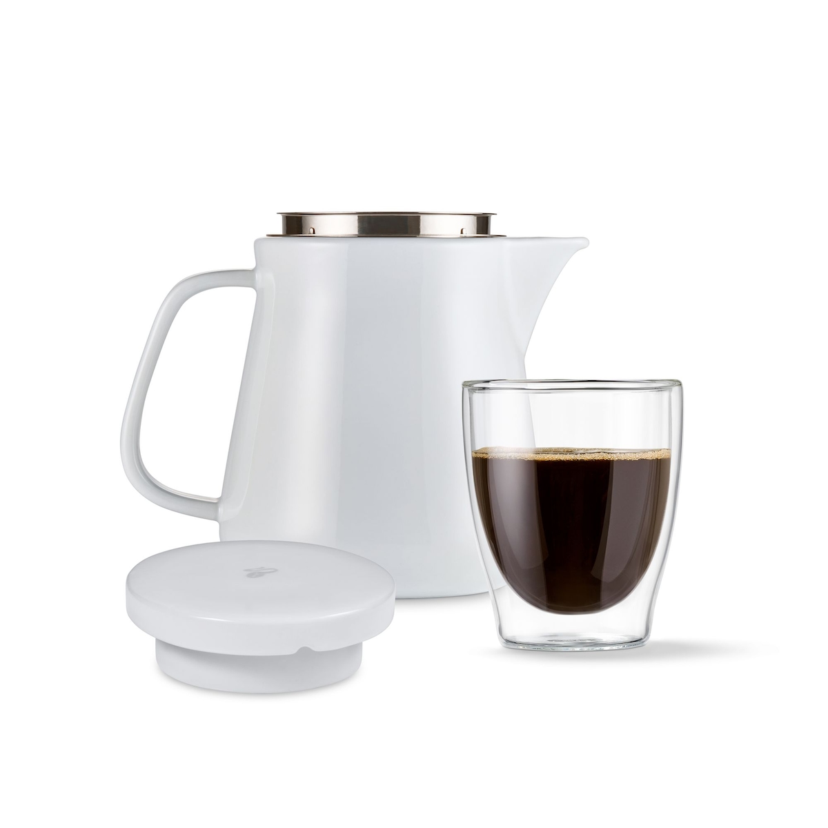 Tchibo Kaffeebereiter, Edelstahl-Permanentfilter, Keramik, Weiß Image