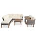 9-Piece Patio Rattan Furniture Set, Outdoor Sectional Sofa Set w/Coffee Table