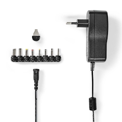 Nedis Universal-Netzteil - 18 W - 3 - 12 V DC - 1.10 m - 1.5 A - 8 plug(s) - Schwarz Image