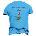 T-shirt humoristique pour adultes avec un lettrage coq pour hommes T-shirt à manches courtes T-shirt imprimé en 3D à col rond sports mode quotidien style urbain sports plein air bleu orange vert