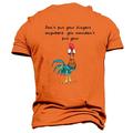 T-shirt humoristique pour adultes avec un lettrage coq pour hommes T-shirt à manches courtes T-shirt imprimé en 3D à col rond sports mode quotidien style urbain sports plein air bleu orange vert