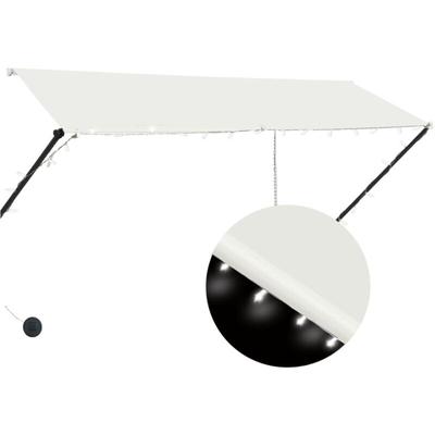 Einziehbare Markise mit led 300×150 cm Creme Vidaxl Image