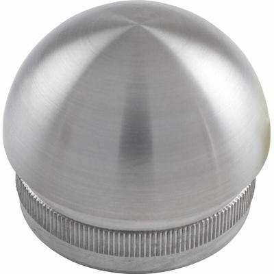 ECONOMY Rändelkappe halbrund hohl, Rohr ø 42,4 x 2 mm,Edelstahl geschliffen V2A Image
