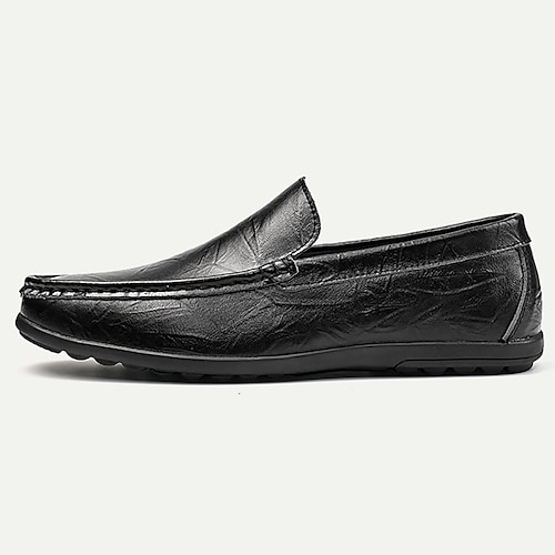 Herren Loafer Slip On Komfort-Müßiggänger Penny Loafers Leder Komfortabel Rutschfest Halbschuhe Hellbraun Dunkelbraun Schwarz Image