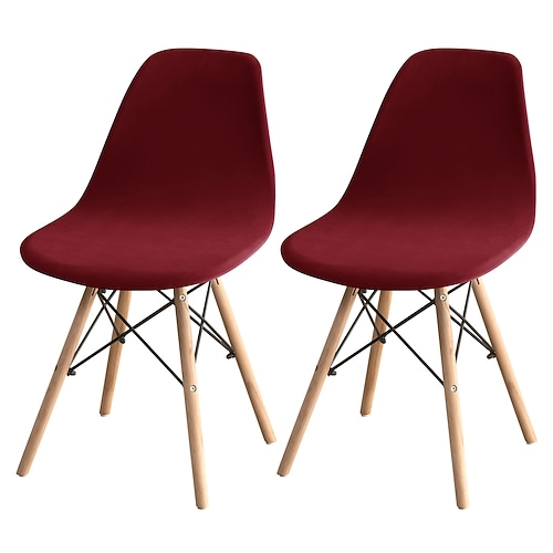 Stuhlhussen aus Samt in Burgunderrot, Stretch-Stuhlsitzbezüge für Küche, Esszimmer, Bar im Freien, Hotel, Hochzeitszeremonie, Bankett Image