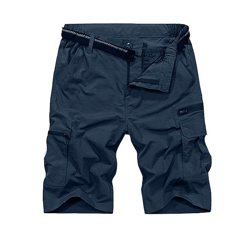 Herren Cargoshorts Wandershorts Militär Sommer Außen Normale Passform Wasserdicht Schnelltrocknend Atmungsaktiv Shorts Reißverschlusstasche Schwarz Armeegrün Jagd Klettern Camping / Wandern Image