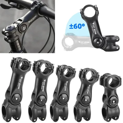 MTB Road Bike Adjustable Stem Bicycle Handlebar Stem Angle Aluminum Alloy Bike Handlebar Riser Road Bike Front Fork Stem Adapter