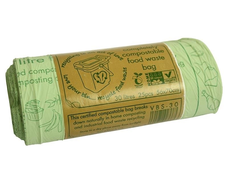 Vegware 25 Rollen (500 Stück) 30 l Bioabfallbeutel, kompostierbar Image