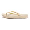 Zehentrenner FITFLOP "IQUSHION", Damen, Gr. 40, gold (goldfarben), Synthetik, sportlich, Schuhe, Keilabsatz, Sommerschuh, Schlappen in schmaler Form
