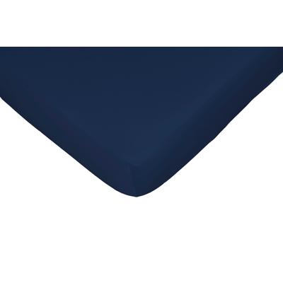 Spannbettlaken CASATEX "Jerry", blau (marine), B:180-200cm L:190-200cm, Jersey, Obermaterial: 100% Baumwolle, Laken, komfortables Überziehen durch hohe Elastizität Image