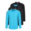 Langarmhemd RUSTY NEAL "Langarm", Herren, Gr. S, EURO-Größen, bunt (türkis, schwarz, schwarz), 60% Baumwolle, 37% Polyester, 3% Elasthan, unifarben, casual, Langarm, Hemden, im Slim-Fit geschnitten