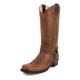 Men's Fashion High Tube Embroidery Retro PU Leather Boots Men's Wide-Head Western Cowboy Boots Middle Tube Thick Boots,Brown,9.5 UK