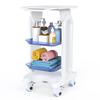 2 Trays Medical Storage Cart, Mobile Utility Cart with Caster Wheels Ultrasound Cart