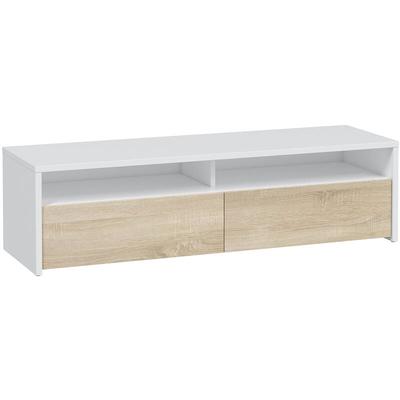 Vs Venta-stock - Silva TV-Schrank, 2 Türen, weiß und Eiche, 130 cm breit Image