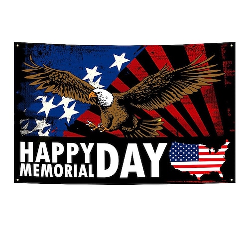 Wandteppich US 4. Juli Unabhängigkeitstag Outdoor Flagge Adler Freiheit Outdoor Banner Flagge Terrasse Garten Heimdekoration rot weiß blau Image