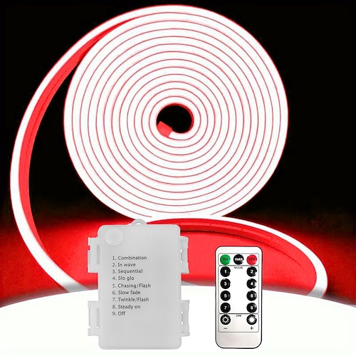 Striscia al neon a LED impermeabile 5 V con timer per telecomando a 13 tasti Alimentatore impermeabile per scatola per strisce da piscina da 3,3-9,8 piedi adatto per attività all'aperto, feste,