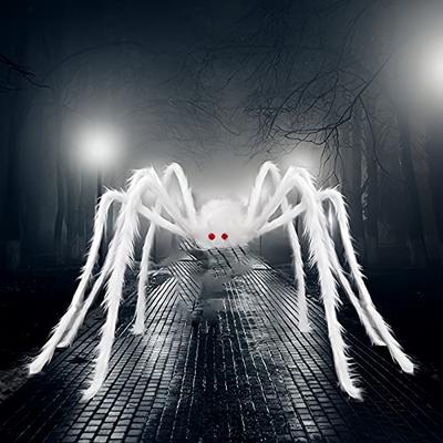 TEMU 59inch Giant Hairy Spider, Realistic Scary White Spider Props Decoration For Indoor And Outdoor Decoration