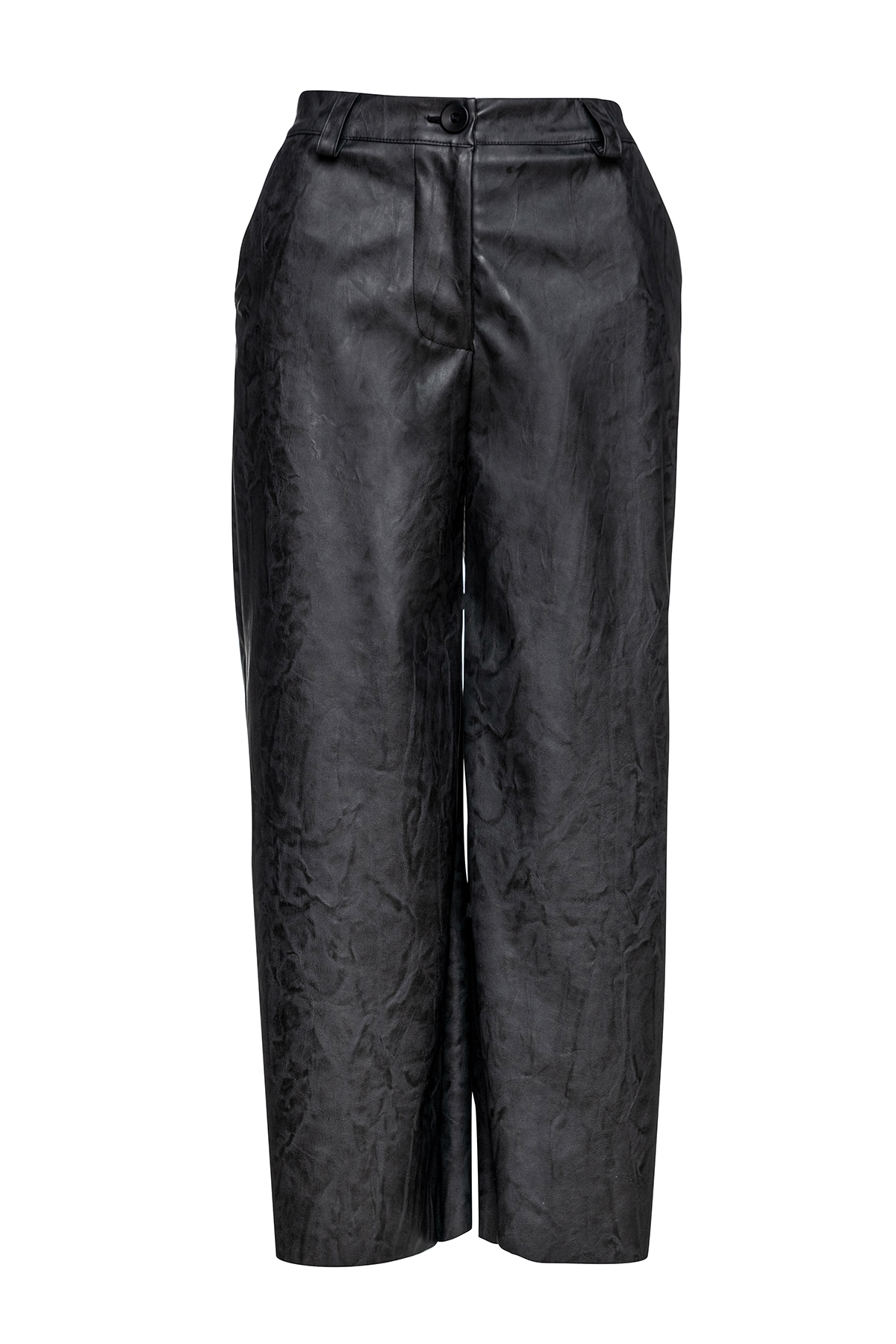 Dunkelgraue Culottes aus Kunstleder