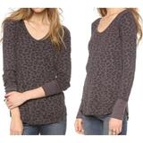 Free People Tops | Free People Thermal Printed Henley Leopard | Color: Gray | Size: S