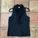 J. Crew Tops | New J. Crew 100% Silk Black Tuxedo Ruffle Shirt Size 2 | Color: Black | Size: 2