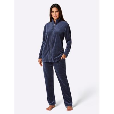 Hausanzug COMTESSA, Damen, Gr. 40/42, blau (nachtblau), 80% Baumwolle, 20% Polyester, Langarm, Homewear-Sets Freizeitanzug Hausanzug Image