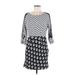 Rag & Bone Casual Dress - Sheath Crew Neck 3/4 Sleeve: Gray Graphic Dresses - Women's Size Medium