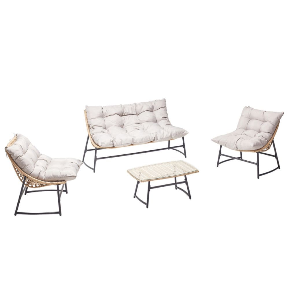 Salotto da giardino basso in resina