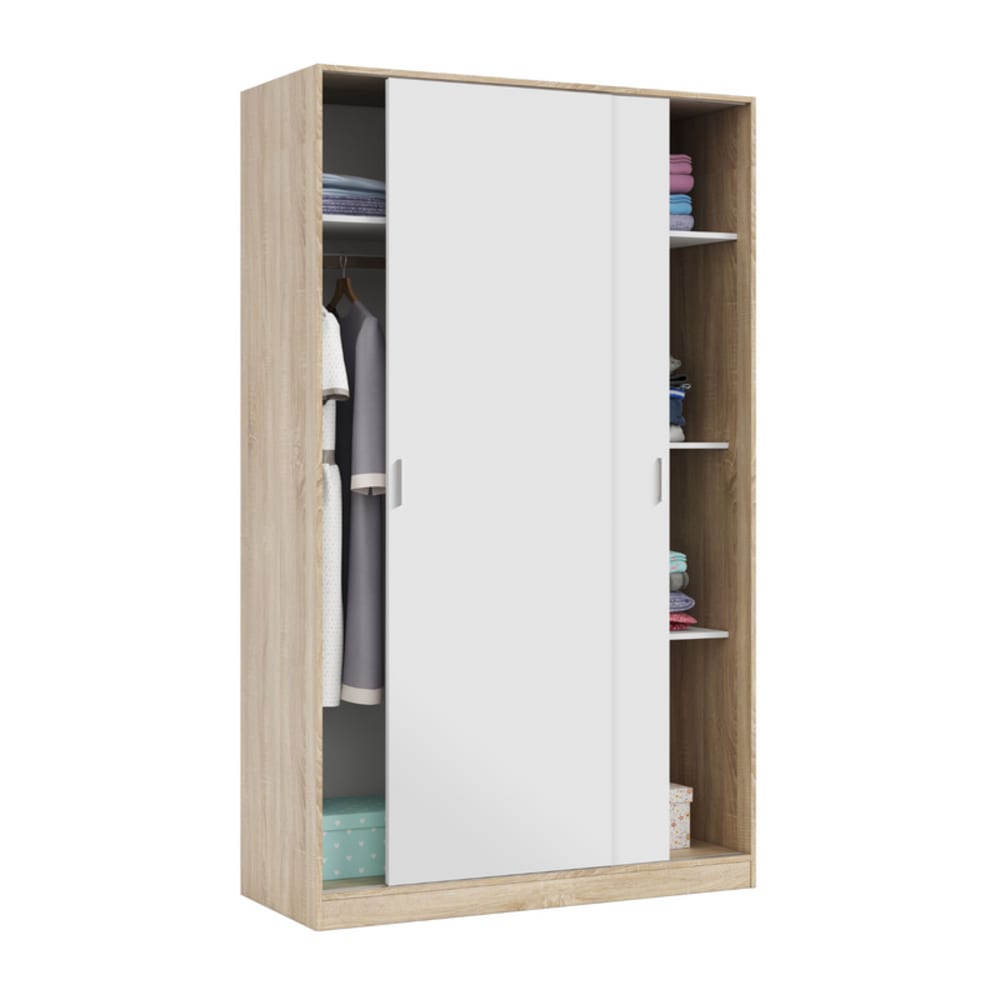 Armadio ante scorrevoli appendiabiti cm 120x50 200h bianco