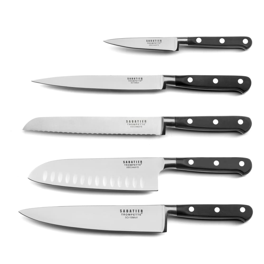 Set di 5 coltelli da cucina in nero
