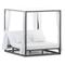Letto balinese in alluminio antracite e cuscini bianchi