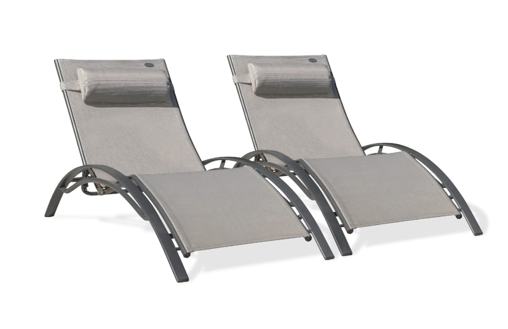 Lotto di 2 lettini in alluminio e plastificata