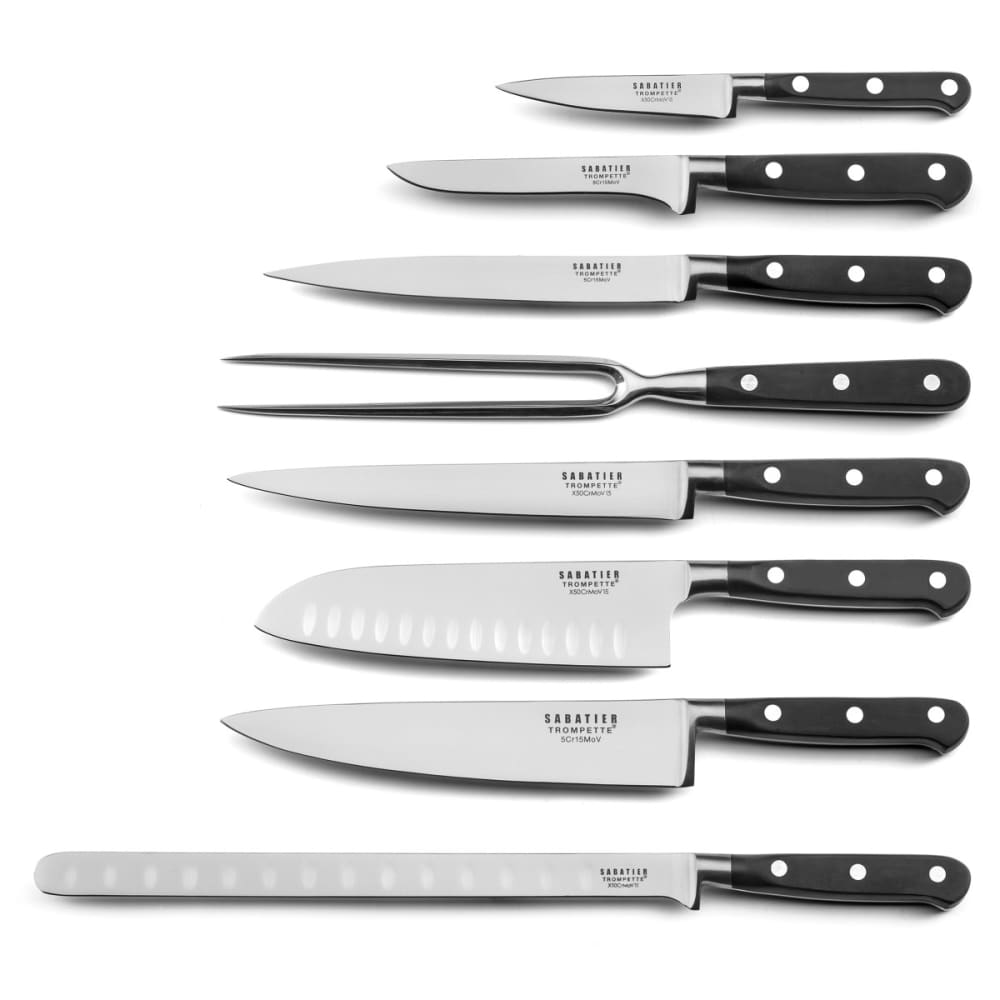 Set di 8 coltelli da cucina in nero