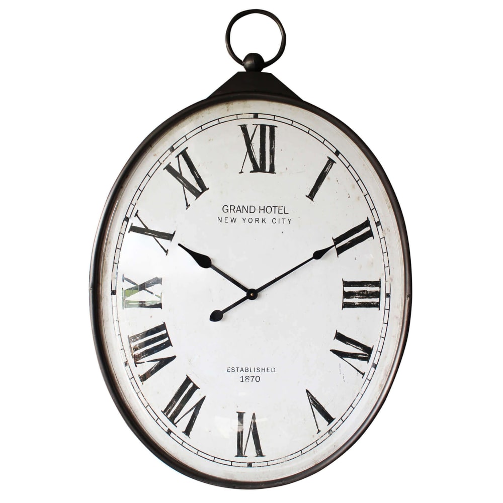 Orologio da parete in acciaio bianco e nero