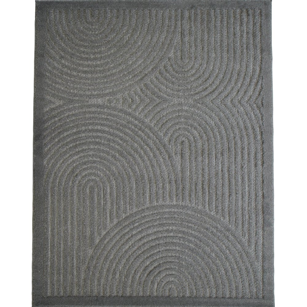 Tappeto per interni/esterni, motivo in rilievo, grigio, 160x220