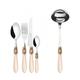 Set Posate 49pz beige ghiera dorata